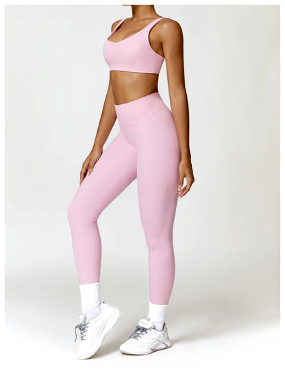 Long Sleeve Crop Top & High-Waist Leggings
