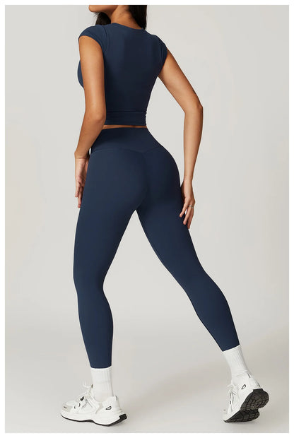 Short Sleeve Female Yoga Short Skirt Tracksuit