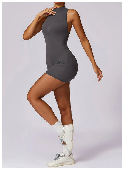 Scrunch Sporty Short Jumpsuit with Bar Suit