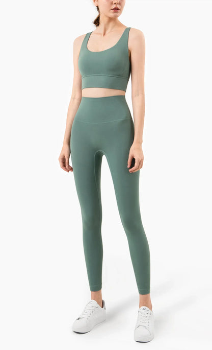 Cross-Back Sports Bra & High-Waist Leggings