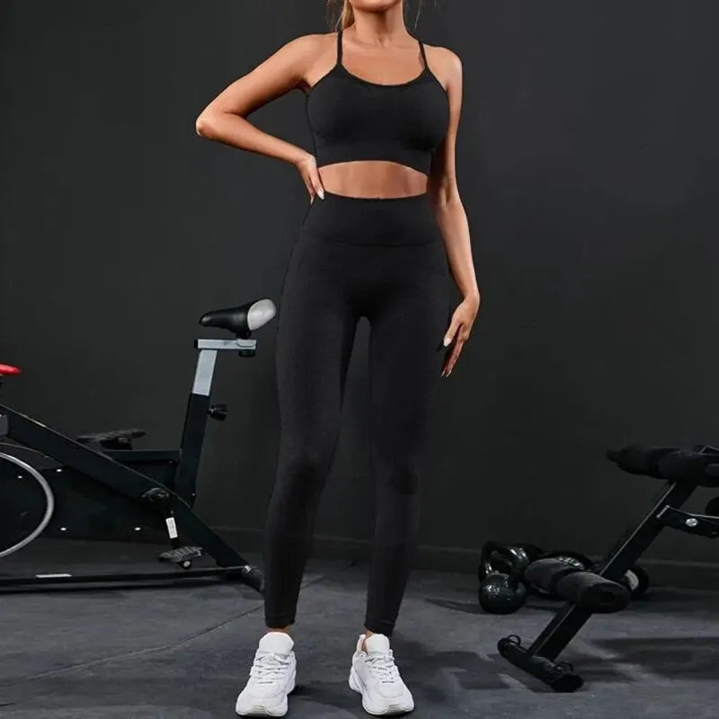 High Waist 2 Pieces Women's Seamless Tracksuit