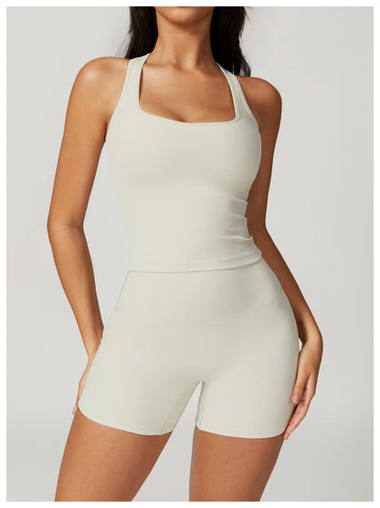 Short Sleeve Female Yoga Short Skirt Tracksuit