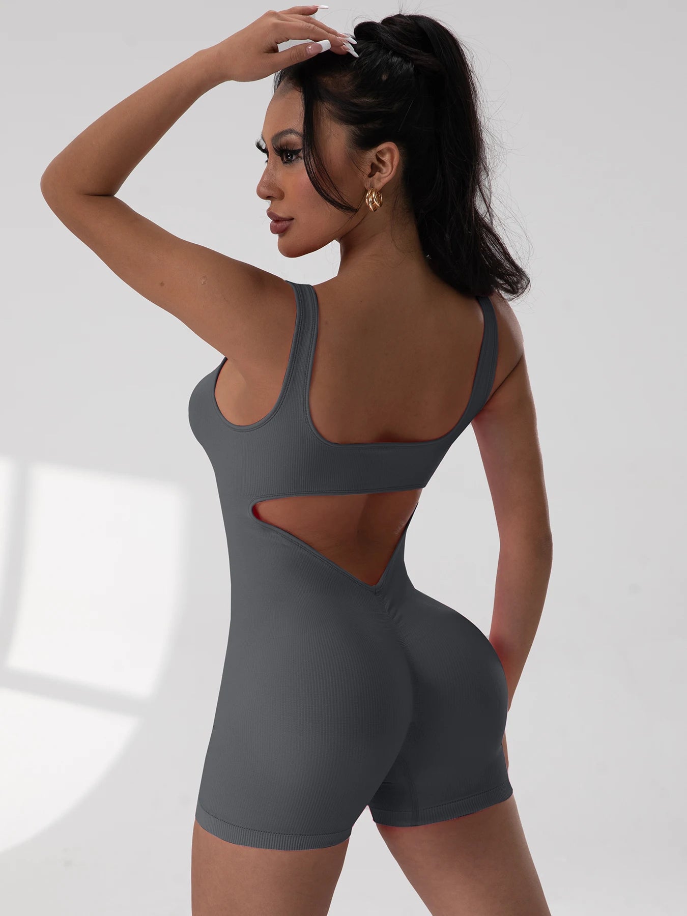 Backless Sleeveless Gym Jumpsuit