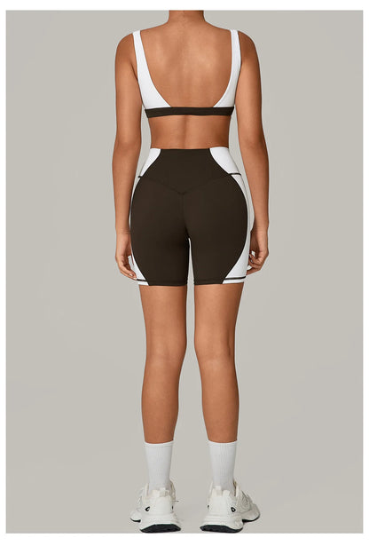 Women's Spliced Sports High Waist Yoga Set
