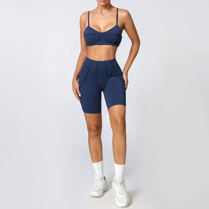 High Waisted Peach Hip Quick Drying Sports Bra Suits