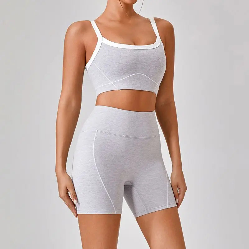 High Waist Flare Split Leggings 2pcs Yoga Suit