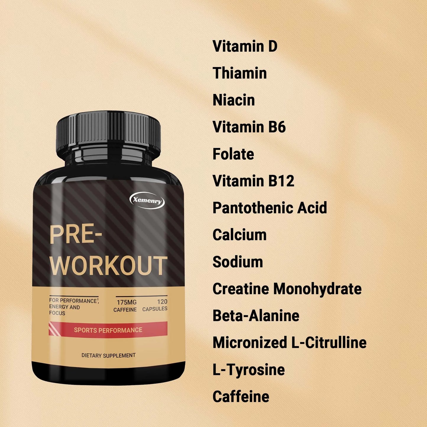Pre-Workout Supplement with Creatine Monohydrate