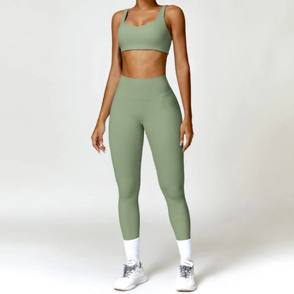 Long Sleeve Crop Top & High-Waist Leggings