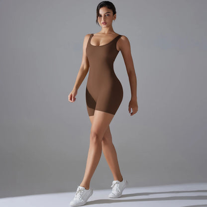 Hip Lift One-piece Backless Workout Jumpsuit Yoga Set