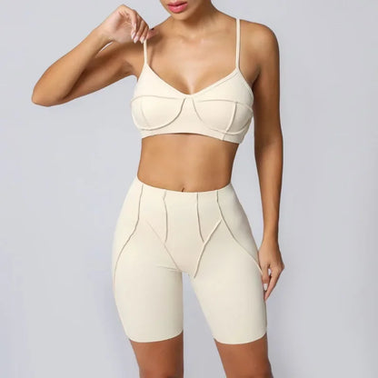 High Waisted Peach Hip Quick Drying Sports Bra Suits