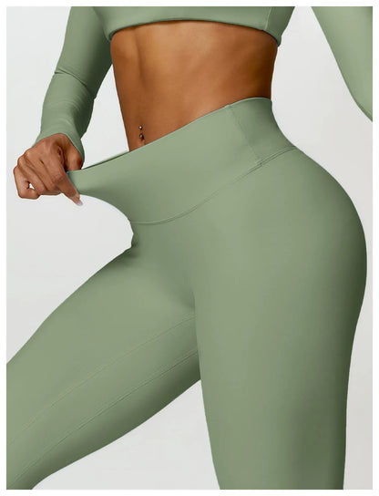 Long Sleeve Crop Top & High-Waist Leggings