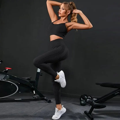 High Waist 2 Pieces Women's Seamless Tracksuit