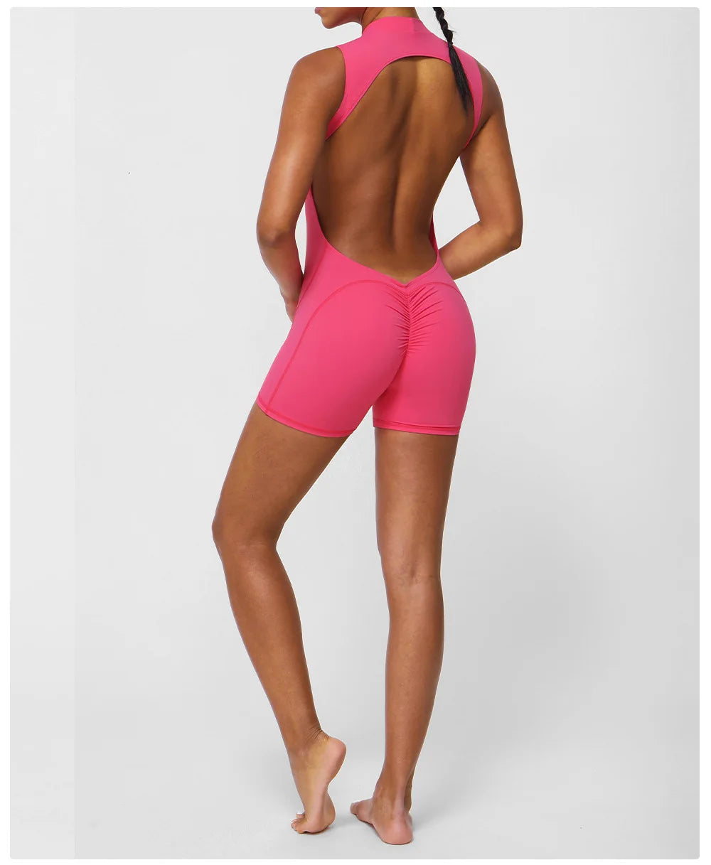 Sexy Back V Jumpsuits Women's Tracksuit Yoga Set