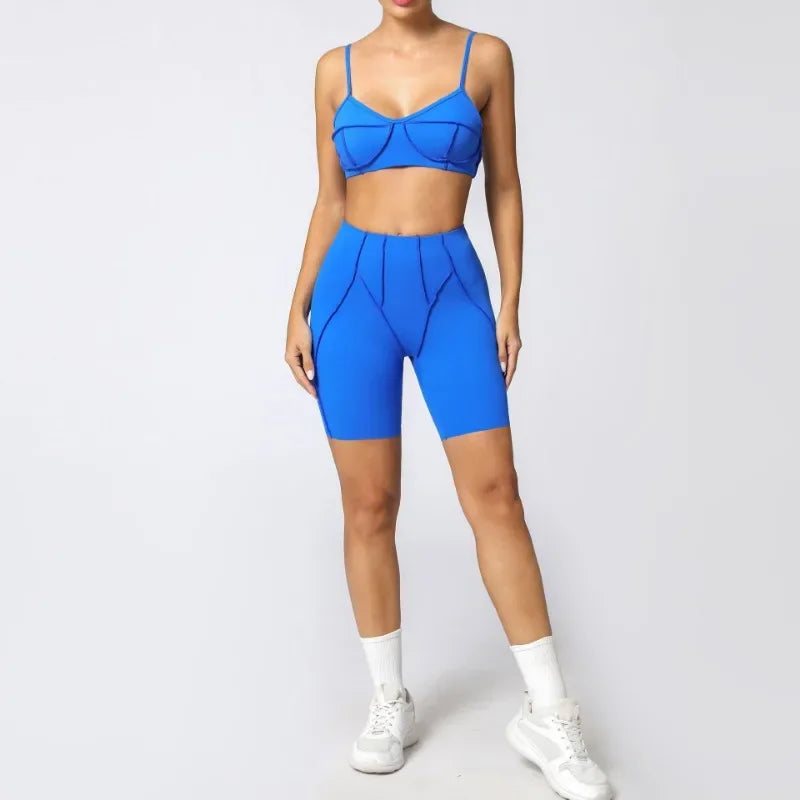 High Waisted Peach Hip Quick Drying Sports Bra Suits