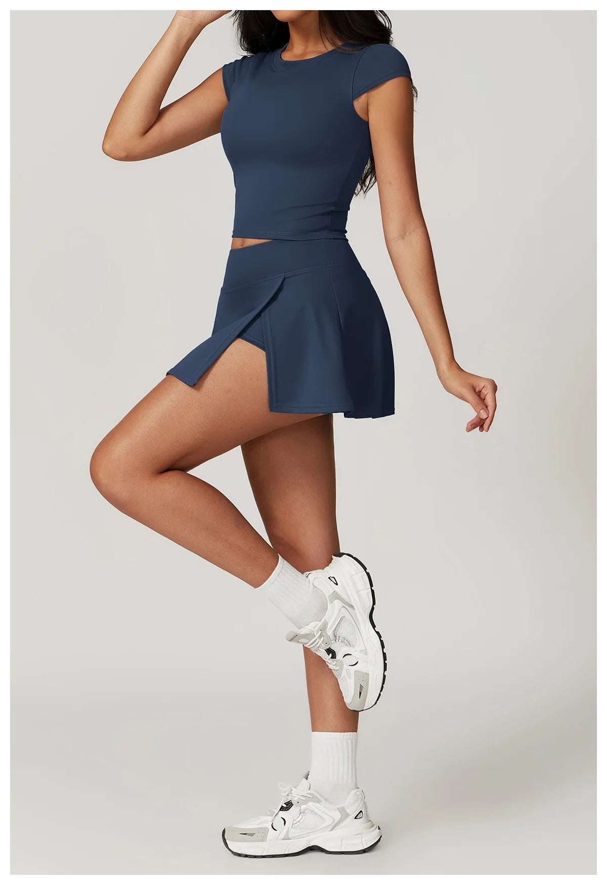 Short Sleeve Female Yoga Short Skirt Tracksuit