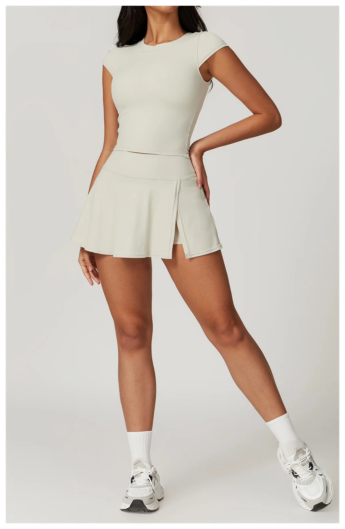 Short Sleeve Female Yoga Short Skirt Tracksuit
