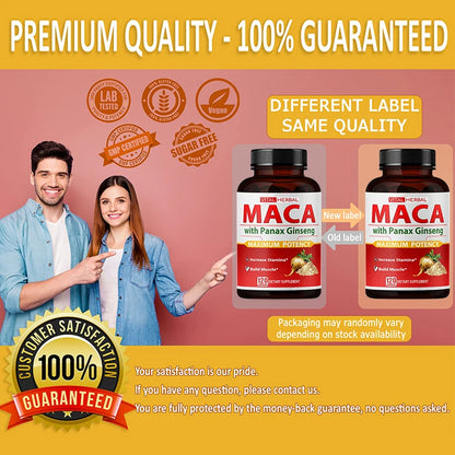 Maca and Ginseng Sports Supplement Capsules