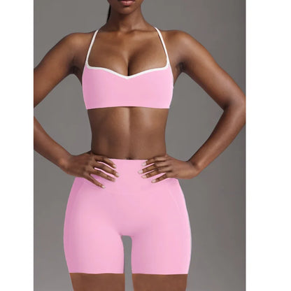 Seamless High Elasticity Yoga Bra Pants Set