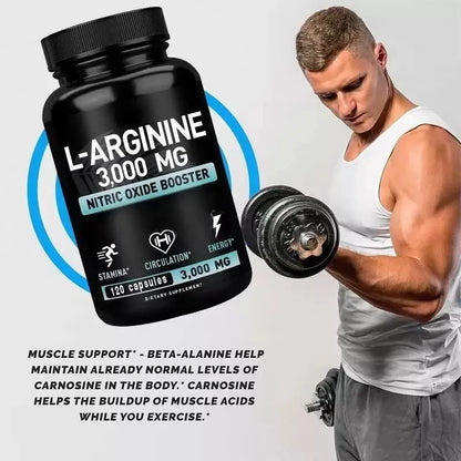 L-Arginine 3000mg Capsules for Muscle Growth and Energy