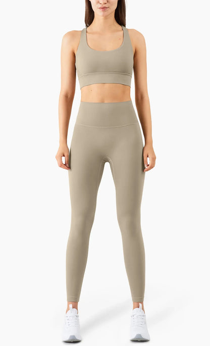 Cross-Back Sports Bra & High-Waist Leggings