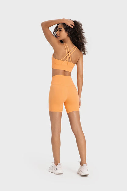 Push-Up Sports Bra High Waist Yoga Shorts Set