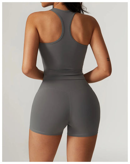 Short Sleeve Female Yoga Short Skirt Tracksuit