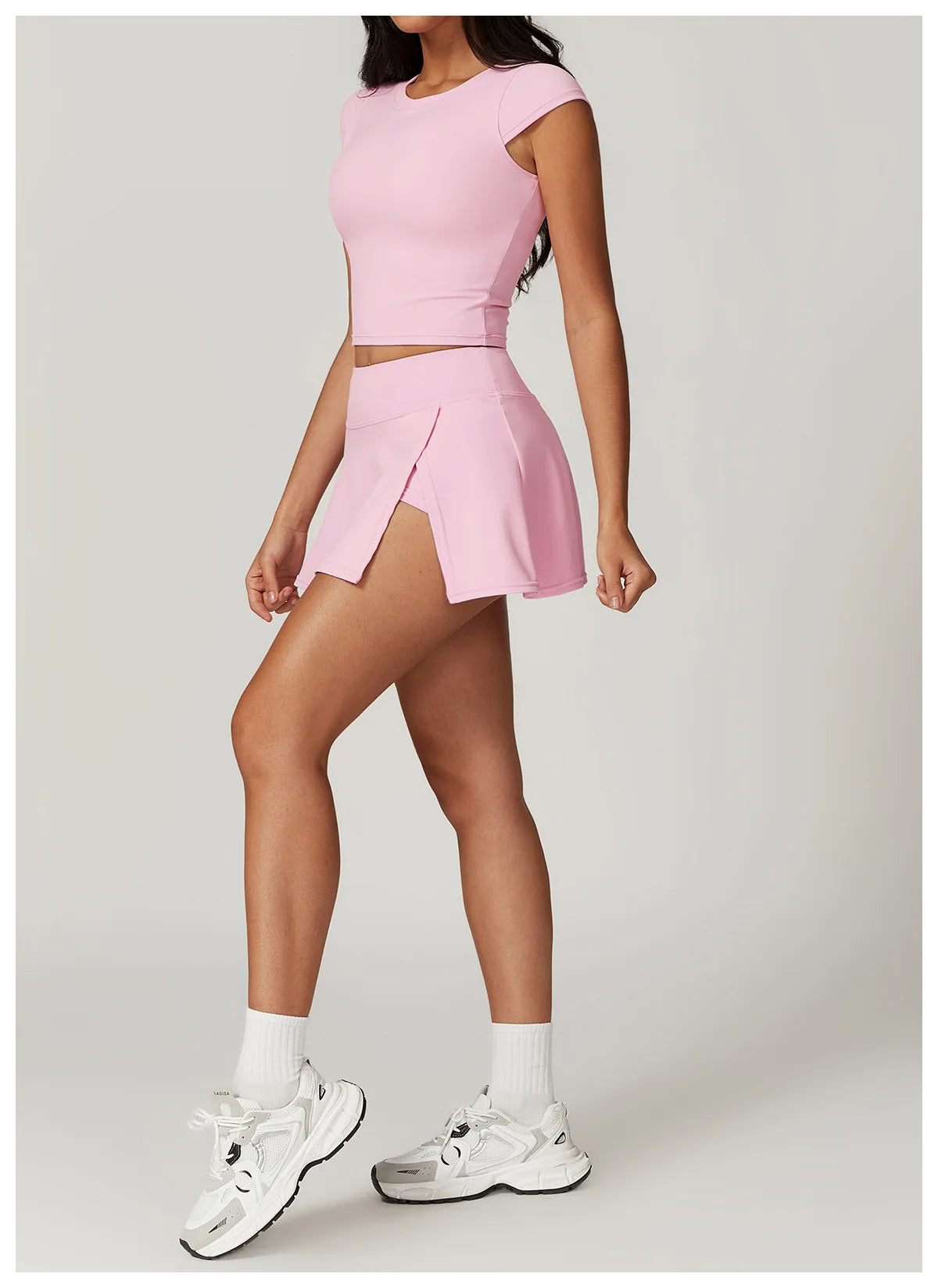 Short Sleeve Female Yoga Short Skirt Tracksuit