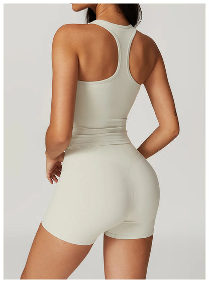 Short Sleeve Female Yoga Short Skirt Tracksuit