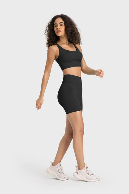 Push-Up Sports Bra High Waist Yoga Shorts Set