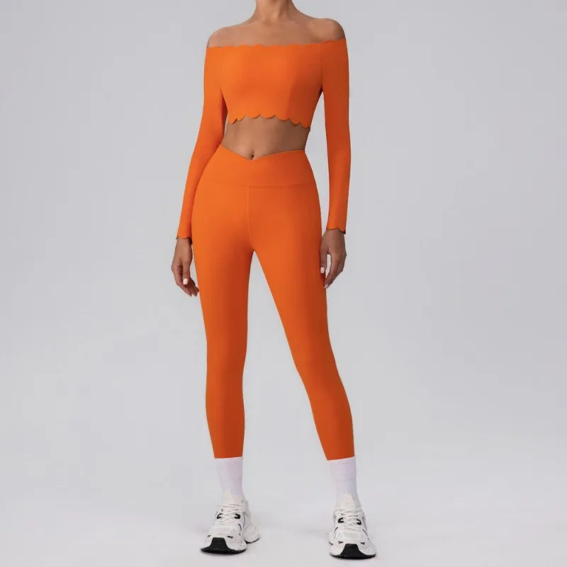 Lace Single Shoulder Yoga Bra Pants Set