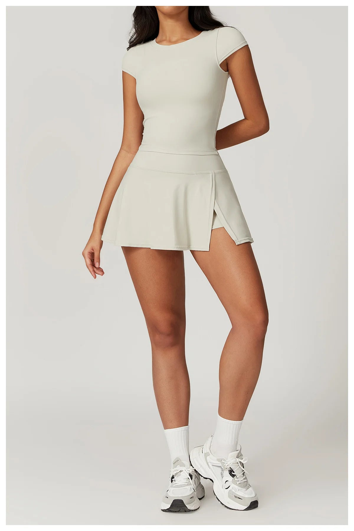 Short Sleeve Female Yoga Short Skirt Tracksuit