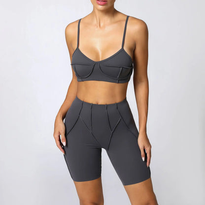 High Waisted Peach Hip Quick Drying Sports Bra Suits