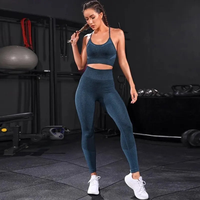 High Waist 2 Pieces Women's Seamless Tracksuit