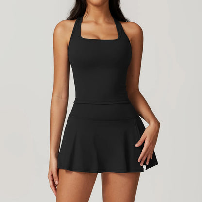 Short Sleeve Female Yoga Short Skirt Tracksuit