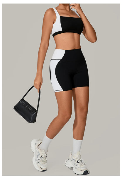 Women's Spliced Sports High Waist Yoga Set
