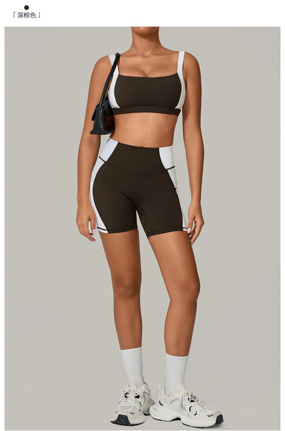 Women's Spliced Sports High Waist Yoga Set