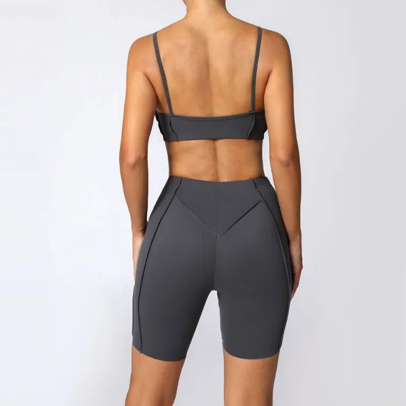 High Waisted Peach Hip Quick Drying Sports Bra Suits