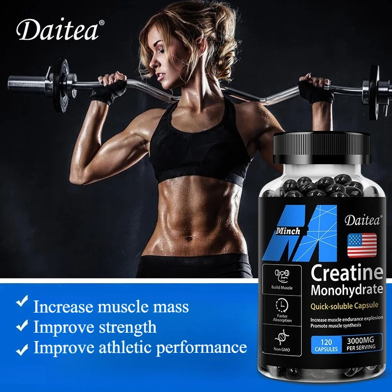 Creatine Monohydrate 3000mg Capsules for Fitness